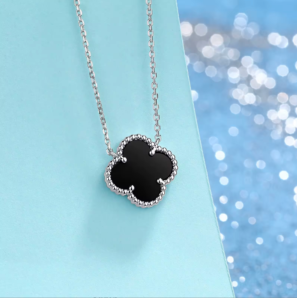 Sterling Silver Double-Sided Clover Pendant Necklace