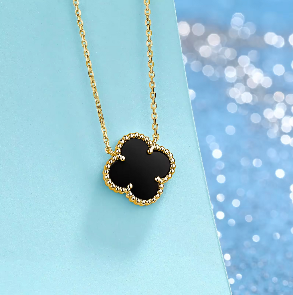 Sterling Silver Double-Sided Clover Pendant Necklace