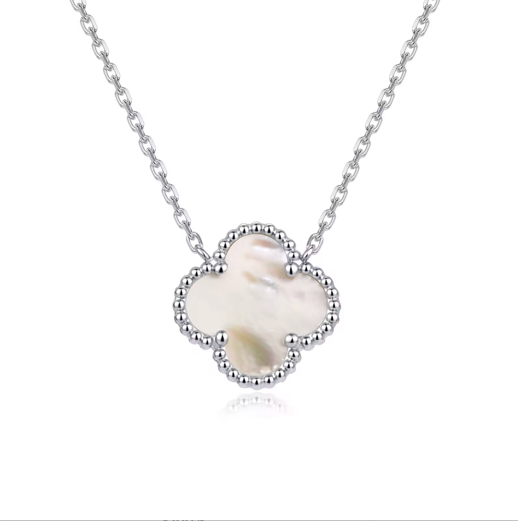 Sterling Silver Double-Sided Clover Pendant Necklace