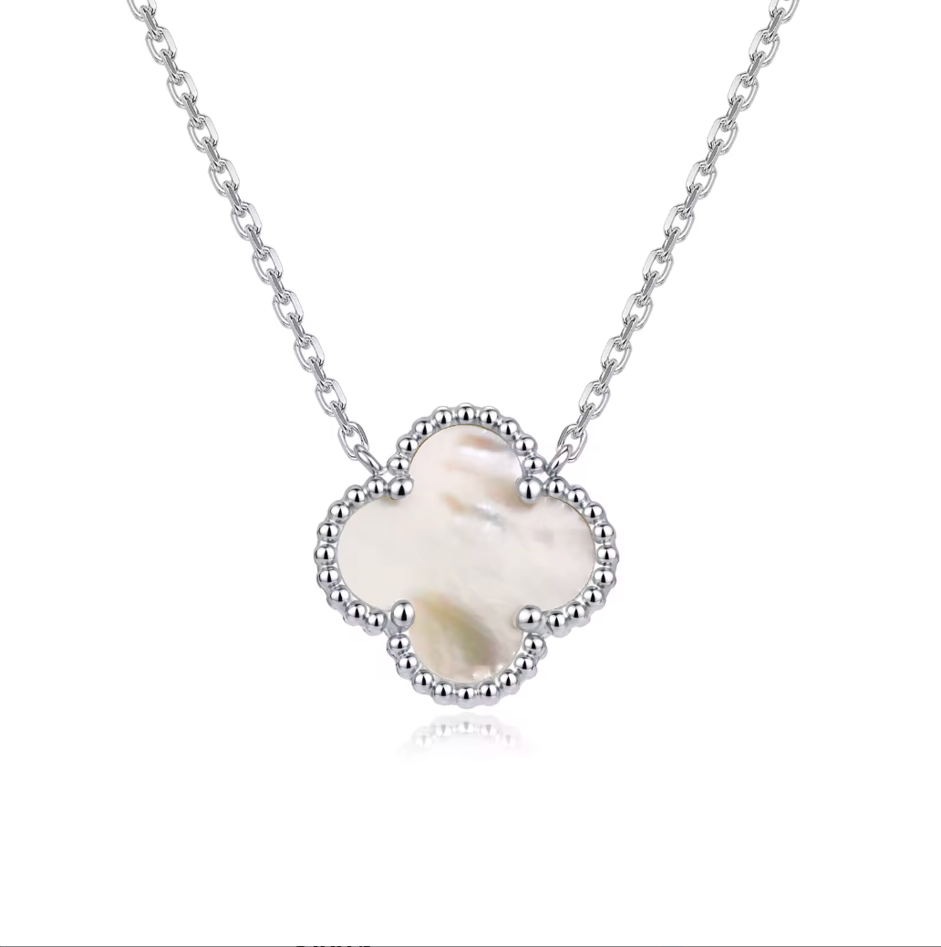Sterling Silver Double-Sided Clover Pendant Necklace