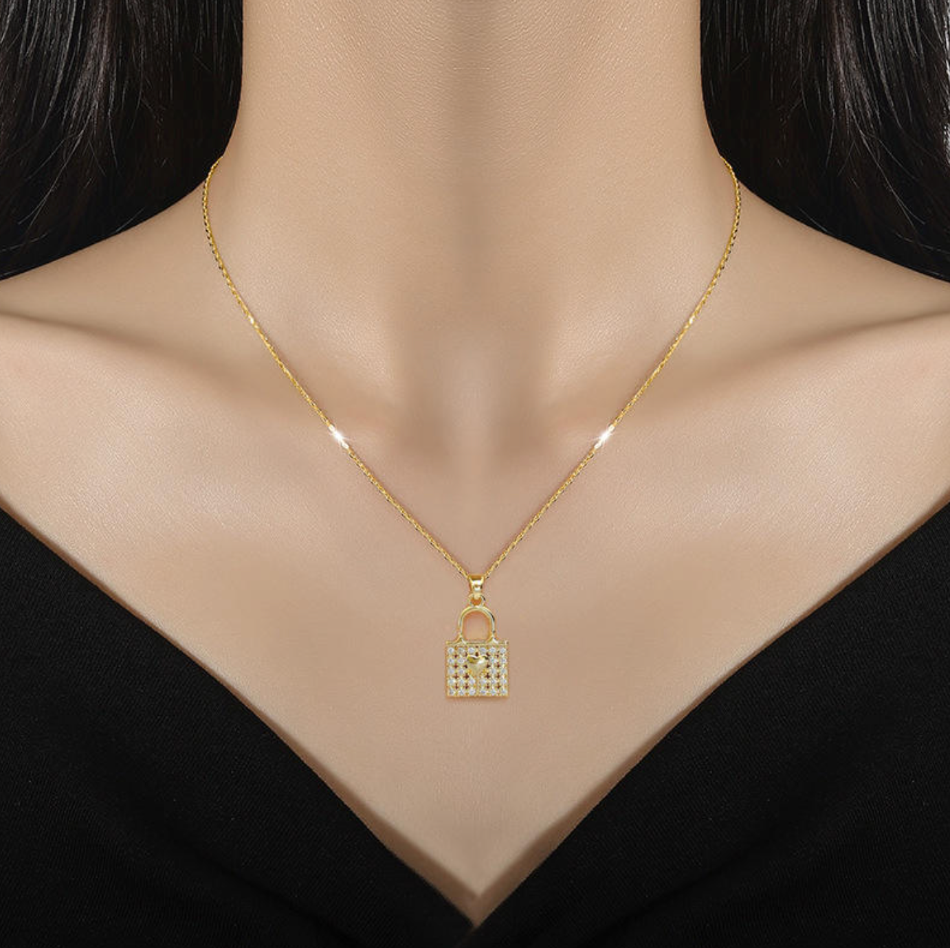 Light Luxury Heart Lock Pendant Jewelry