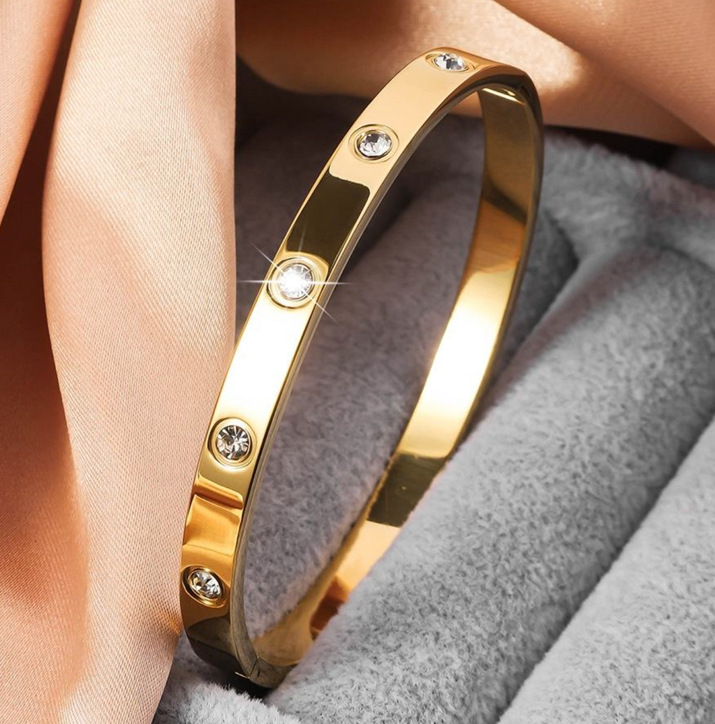 18K Gold-Plated Stainless Steel Bangle – Elegant Minimalist Bangle Jewelry