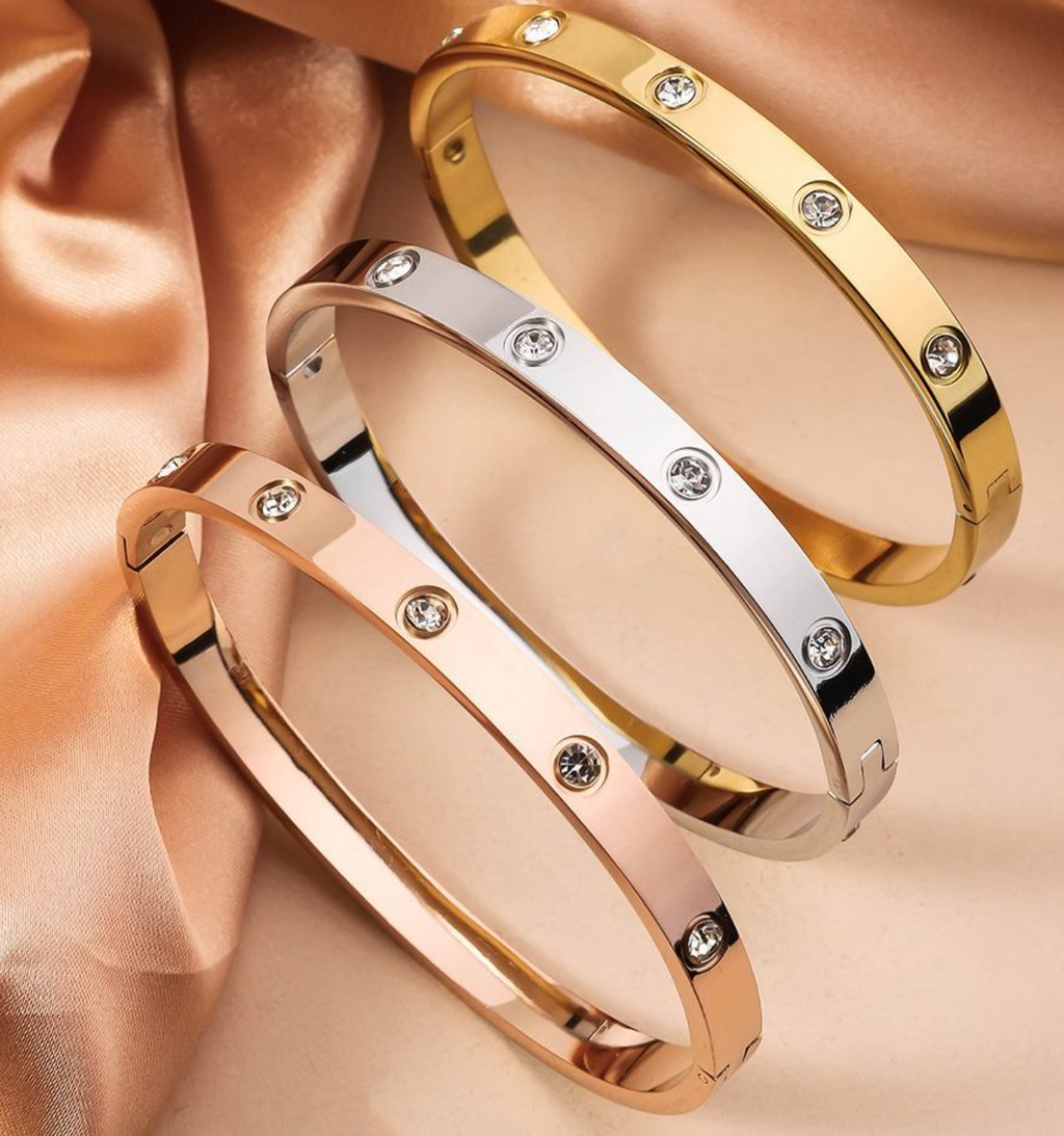 18K Gold-Plated Stainless Steel Bangle – Elegant Minimalist Bangle Jewelry