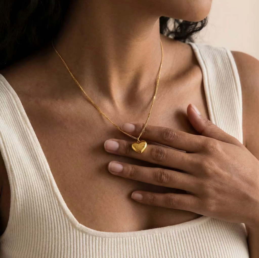 18K Gold-Plated Heart Pendant Necklace