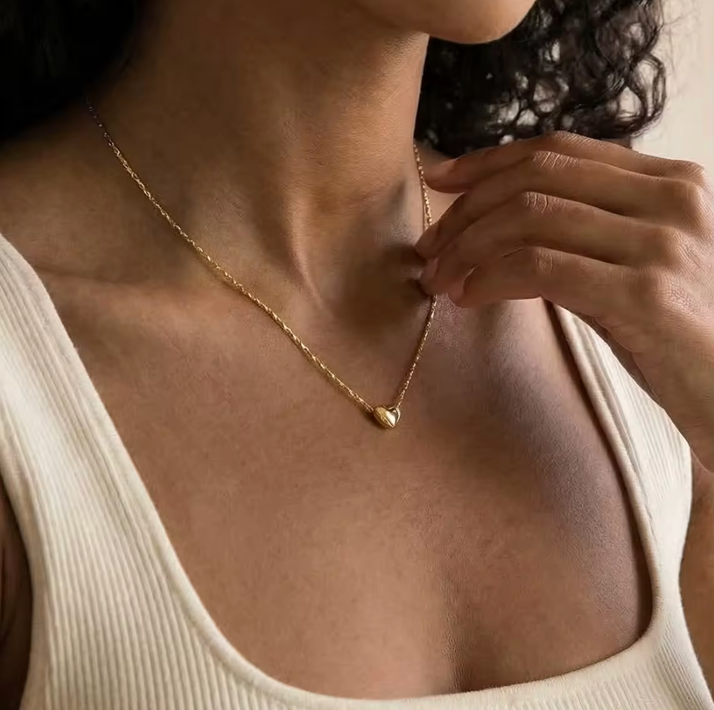 18K Gold-Plated Heart Pendant Necklace
